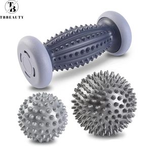 Massageador de pés Bolas de rolo de massagem para pés Spiky Yoga Fitness Ball Tissue Trigger Point Rolo muscular para pés, pernas, mãos, relaxamento, alívio da dor 231214