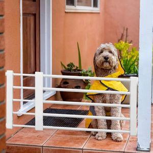 Safety Gates Pet For Dogs Dractable Gate Low Dog Child Baby With 2 Non Slip Pads Trappor Doorways 231213