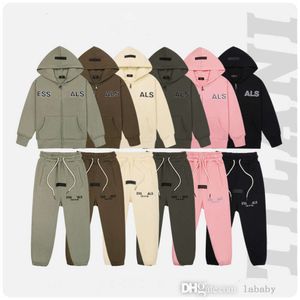 Kids Designer Clothes Tracksuit For Boys Girls Fashion Brand Two Piece Set High Street Embroidered Zipper Sweater Coat and sweatpants Children's Clothing Sets