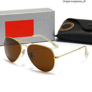 Rayban Occhiali da sole da donna Antiriflesso Toad Vetro temperato Maschile e femminile Pellicola colorata Specchio da guida 3026 WAEV Raybans