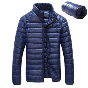 Erkekler Down Parkas Erkekler Kış Puffer Ceket Ultra Işık% 90 Beyaz Ördek Down Ceketler Erkekler İçin Günlük Taşınabilir Kış Ceket 4xl 5xl 6xl 231213