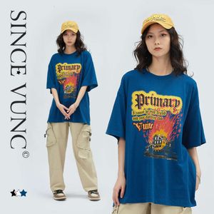 24ss Sommer Neue China-chic Marke T-shirt männer Hip Hop Persönlichkeit Druck Rundhals Casual Baumwolle Kurzarm straße Männer