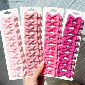 Headwear Hair Accessories 10st/Set 2 '' Solid Color Mini Bows Safe Hair Clips For Kids Girls Grosgrain Ribbon Bowknots Hårnålar Headwear Hair AccessoriesL231214