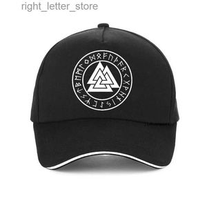 Ballkappen Nordic Viking Cap Rune Perlen Signet Wolf Scandinavn Odin Symbol Baseballmütze Mode Männer Snapback Hut Hip Hop Knochen YQ231214