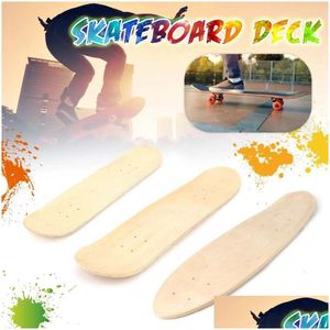 Skateboard 24 pollici Fish Skateboard Natural Single Foot Legno di acero Blank Deck Board Parti Happy Baby Accessori fai da te Consegna di goccia Dhhsv