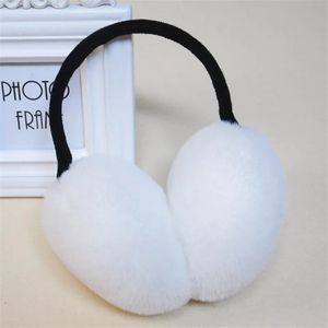 Ear muffs inverno quente earmuffs feminino masculino macio macio fofo aquecedor de pelúcia moda saco de orelha falso pele de coelho unisex orejeras p002 231214