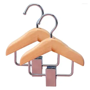 Dog Apparel Pet Clothes Hangers Mini Coat Hanger With Metal Clip Portable Durable Wooden For Small Puppy Cat Kitten