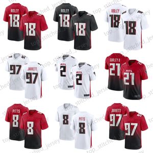 Oben genähtes Fußballtrikot von Ridder Robinson, Drake London, Kyle Pitts, Michael Vick Younghoe Koo, Jessie Bates Patterson, AJ Terrell Taylor, Heinicke, Tyler Allgeier