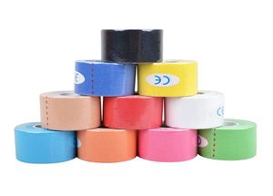 Baumwolle wasserdicht 5 cm 5 m elastische Bandage Klebeband Sport Muskelzerrungsschutz Kinesiologie Tapes Sport sicherheit1046233