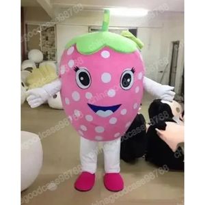 Christmas Pink Strawberry Mascot Costume Halloween Fancy Party Dress Cartoon Character Outfit Suit Carnival Unisex Outfit Advertising Props