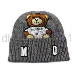 Designer Moschino embroidered woven cuff beancap winter hat Bear Knitted Hat Beanie High quality plush ball cap New polo skullcap hat chrones cap 2 Q8SO