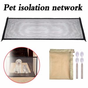 Safety Gates Foldable Dog Cat Gate Mesh Selfadhesive Fence Barrier Guard Portable For Pet Baby Protectio Isolation Net Enclre 231213