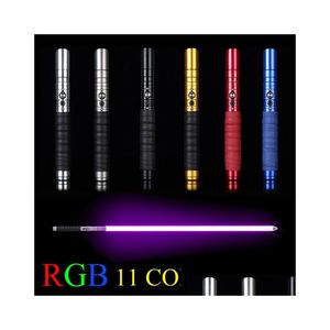 Other Interior Accessories Cosplay Metal Lightsaber Mti Color Light Sword With Sound Led Toys Gift Outdoor Creative Laser Flashing K Dhhse