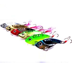 Titreşim Yem 6 PCS Balıkçılık Cazibesi Metal Trolling Kaşık Bütün Jig Balıkçılık Yem 55cm 12G Kancalar Sert Yem Metal Bıçak Lures2963657