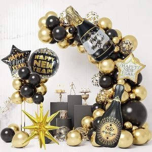 Andra evenemangsfestleveranser Happy Year Decorations 2024 Year Balloon Arch Garland Kit for Christmas Decoration Theme Years Eve Party Supplies 231214