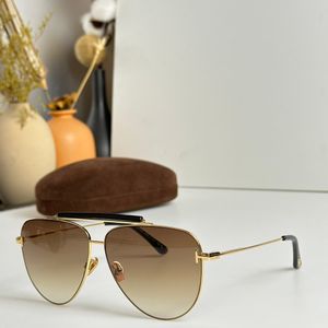 Luxury tom Sunglasses Women's designer metal-rimmed glasses Men's UV-blocking Sunshades