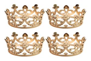 4pcs Set Vintage Barock Mini Blume Mädchen Kristall Strasskrone Tiara Kopfschmuck Haarzubehör Gold C190222201281K2947905