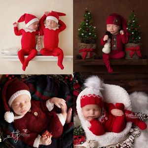 Keepsakes Born Pography Props Baby Boy Girl Romper Jumpsuit Outfit Christmas Pography Clothing Studio skjuter tillbehör 231213