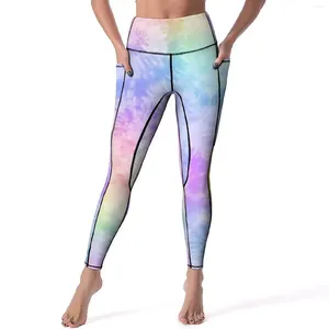 Kadın Tozluk Pastel Tie Boya Spiral Baskı Salonu Yoga Pantolon Yukarı Retro leggins Streç grafik spor legging XL XXL