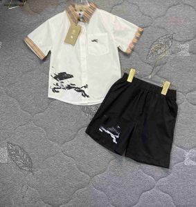 New Kids Tracksuit Sommerbabykleidung Mädchen kurzärmeliges Hemd Set Größe 90-140 Jungen Designer T-Shirts und Shorts Dec05