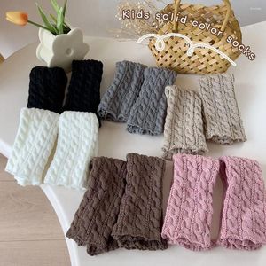 Frauen Socken Kinder Lolitas Twist Gestrickte Koreanische Baby Mädchen Warme Fuß Abdeckung Süße Ballett Wachen Lange Strümpfe