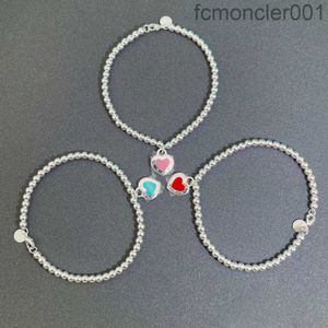 Bangle Armband T 925 Sterling Silver Drop Lime Rivet Heart 4mm Round Bead Armband Tee Love Emamel Crowd Oz7s
