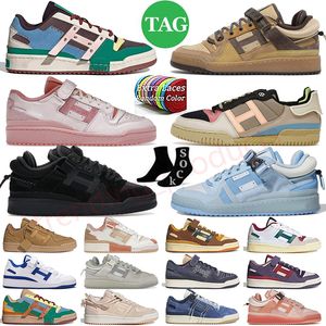 Bad Bunny Last Forum 84 Low Running Shoes Forums Buckle Lows Men Women Blue Tint Cream Easter Pink Egg Back to School Patchwork Beige Trainers Sneakers Runners Size 45