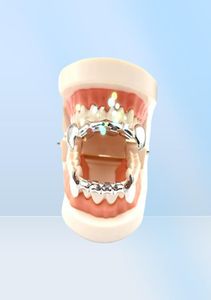 Men039S Mulheres de dentes de moda Grillz Top e Bottom Set Hiphop Fangs Gold dentes falsos de dentes de ouro Black Rosegold preto Va9912126