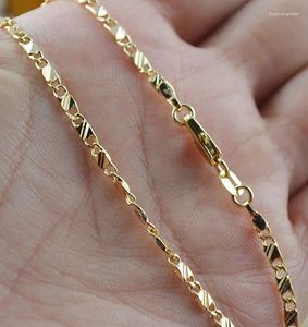 Chains Wholesale Women 1Pcs Fashion Exquisite Gold Color Filled Golden Diy Chain Necklace Jewlery 16/18/20/22/24/26/28 Inch