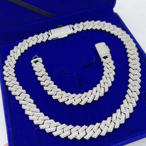 New Product Iced Out Sterling Silver for Jewelry Making Vvs Moissanite Miami Cuban Link Chain