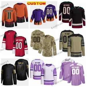 Personalizado personalizado 2023 reverso retro hóquei jerseys Clayton Keller Doan Roenick Camo luta contra o câncer Nick Schmaltz Voracek Boyd Kassian Crouse Mac