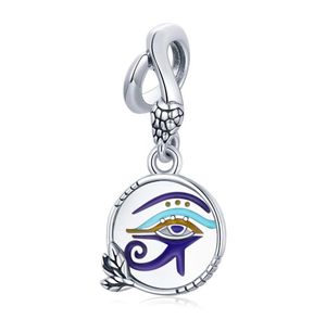 Mieszanie projektu 100 925 Sterling Srebrny Egiptian Twin Oczy Charms Wiselant Tajemnicze retro oko DIY Kulki