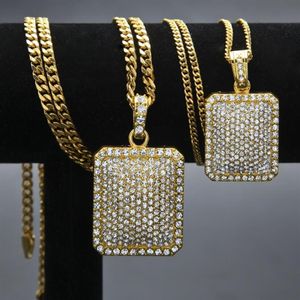 Mens Hip Hop Chain Fashion Jewellry Full Rhinestone Pendant Necklaces Gold Filled Hiphop Zodiac Jewelry Men Cuban Chains Necklace 2202