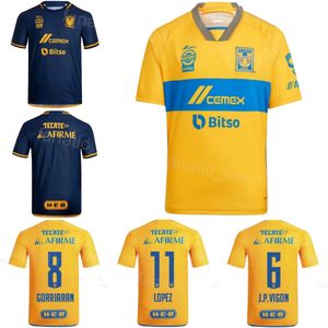 Uomo Tigres UANL Club Team 23 QUINONES Maglie da calcio 22 FULGENCIO 27 ANGULO 5 CARIOCA 8 GORRIARAN 19 PIZARRO 20 AQUINO 10 GIGNAC IBANEZ VIGON Kit maglia da calcio 23/24