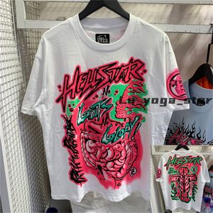 Hellstar camisa designer camisetas gráfico camiseta roupas hipster tecido lavado rua graffiti lettering foil impressão vintage preto solto encaixe fs