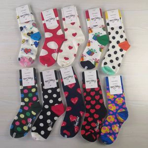 wholesale manwoman unisex dot square cotton colorful dress happy socks high quality colored unisex happy gift socks