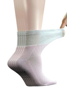 Socken Strumpfwaren 5 Paar atmungsaktive Diabetikersocken aus Bambus-Viertel für Damen mit nahtloser Spitze und gepolsterter Sohle 231215