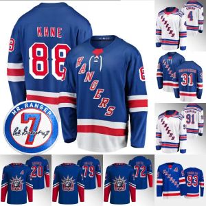 PERSONALIZADO New York''Rangers''88 Patrick Kane Hockey Jersey Ryan Lindgren Adam Fox Igor Shesterkin Mika Zibanejad Artemi Panarin K'Andre Miller