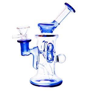 Bong in vetro inebrianti Narghilè/6,6 pollici Mini Recycler Dab Rig con tubo dell'acqua 14 mm