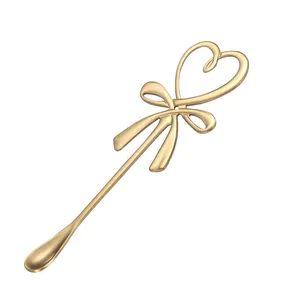 Creative Bowknot Spoon Loving Heart Coffee Stir Spoons rostfritt stål kakdessert Scoop Bar Cocktail Stir Scoops Festival Gift BH8130 FF