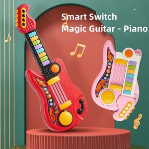 Keyboards Piano Children's guitar toys educational electronic piano Montessori early education multifunctional folding bass music toys 231214