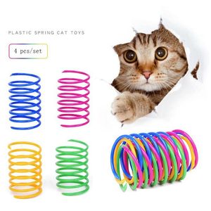 Cat Toys Lovely Cat Small Pet Color Plastic Spring Cats Toy Beating Pets Supplies Material Four Mixed Colors Per Set Xg0172 Drop Deliv Dhf3Z