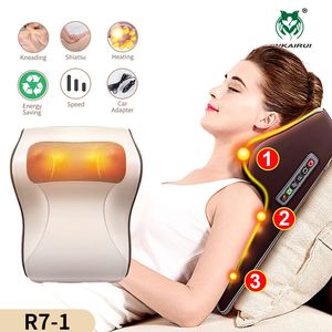 Massaging Neck Pillowws 3 in 1 est Massage Pillow with Car Home Duel Use Easy Carry Neck Back Shoulder Waist Body Massager Gift Relief Pain EU Plugs 231214