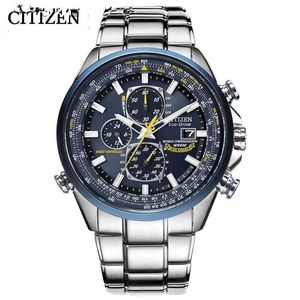 Titta på Citizen Men's Luxury Trendy Quartz Calender Waterproof Multifunktionsmönster Runda rostfritt stål Automatisk klocka