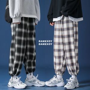 Herrenhose, trendige karierte Streetwear-Hose, bequeme Hose für Herren, Frühling und Herbst, lockere, bequeme, lässige All-Match-Jogginghose 231214