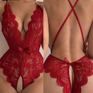 Set sexy Lingerie sexy erotica da donna con cavallo aperto meno porno Babydoll vestito in pizzo intimo aderente abbigliamento esotico 231215