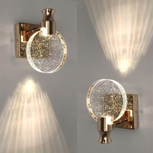 Creative Bubble Crystal Wall Lamps Minimalist Living Room Bedroom Bedside Wall Sconce Bathroom Mirror Front Wall Light Fixture274M