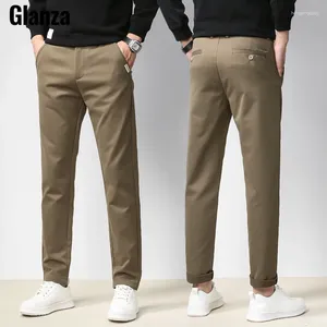 Calças masculinas engrossar inverno fino em linha reta inteligente calças casuais sólido terno de escritório homem masculino negócios coreano para homens