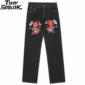 Pantaloni da uomo 2023 uomo Hip Hop Denim Streetwear Evil Devil Gun stampato Harajuku cotone jogging pantaloni Jeans Harem