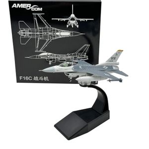 Diecast Model car 1/100 F16C Fighter Kids Toys High Detailed Diecast Model Aircraft Airplane for Home Bedroom Shelf Living Room Desktop Decoration 231214